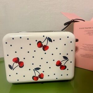 Kate Spade Pink and White Toaster with Cherry Design